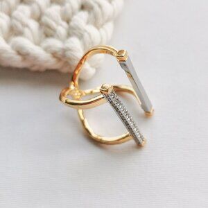Alicia Bonnie Daring Gold White Crystal Ring Size 7